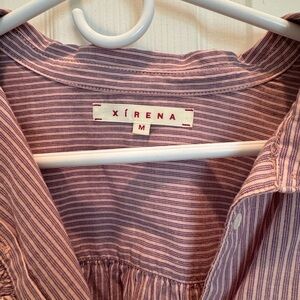 Xirena size M striped shirt with ruffle detail (WORN ONCE)